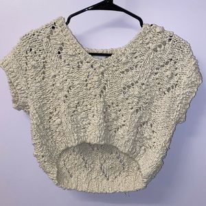 Evan Picone cropped, hand knit sweater